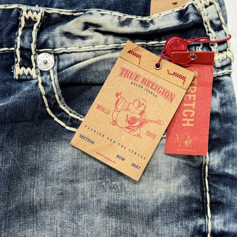 True Religion Slim Flap Super T Jeans Mens 40 x 33 Sunlight Haze Blue 101437 NWT